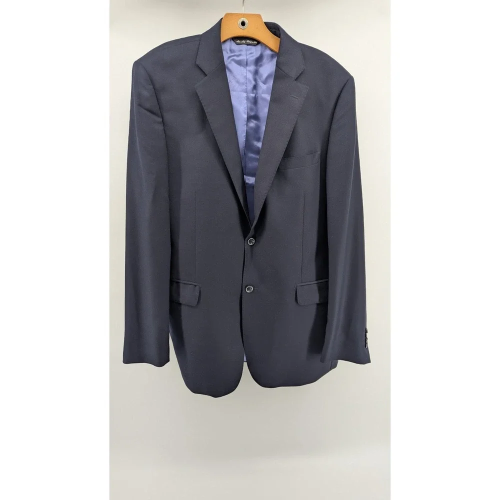 Ermenegildo Zegna Blazer Mens 42 Slim Fit‎ Navy Blue Wool Saks 5 Traveller Italy